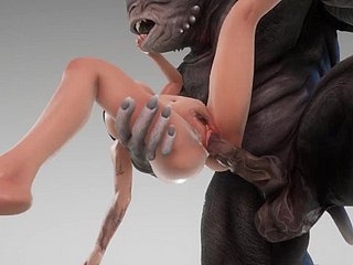 Cô gái dễ thương bạn tình với restudy quái vật lớn quái vật quái vật 3D khiêu dâm cuộc sống hoang dã