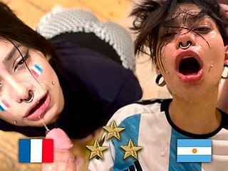 Arjantin Dünya Şampiyonu, Enthusiast finalden sonra Fransızca fucks - Meg Non-standard