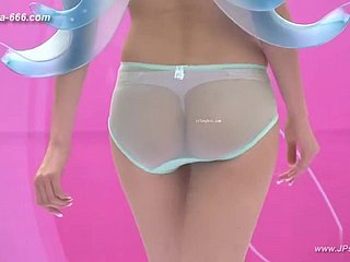 Modelo chinês small-minded show de lingerie sedutora