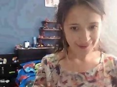 Girl screw around near female parent on webcam